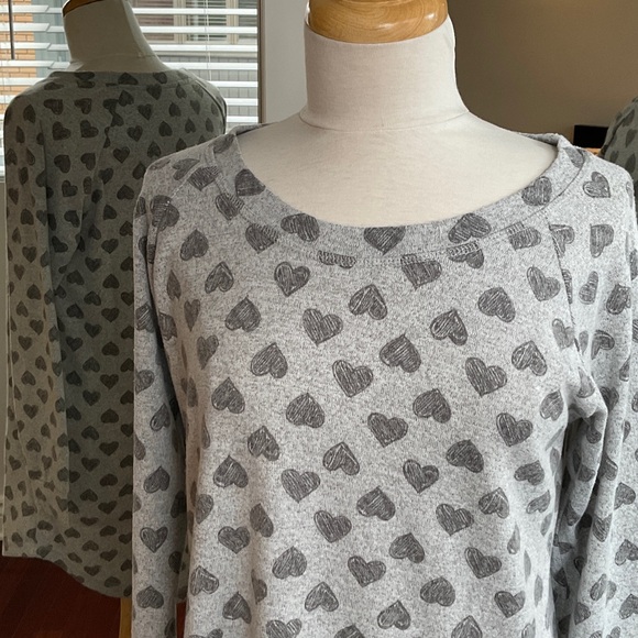Women’s Gray Heart Pattern Pyjama / Small - Picture 4 of 11